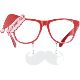 Spaßbrille Weihnachtsmann mit Schnurrbart